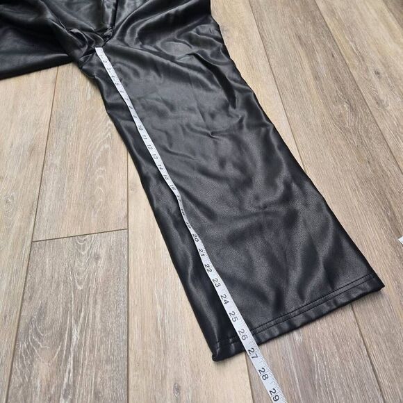 Bagatelle faux leather black pants women's high waisted warm fall style size med - Picture 6 of 9